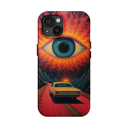 Psychedelic Eye Classic Car Desert Road