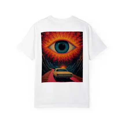 Psychedelic Eye Classic Car Desert Road