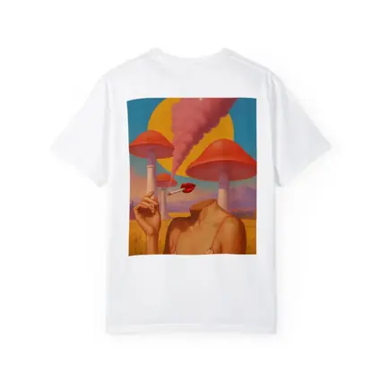 Surreal Woman Mushroom Desert Landscape Art