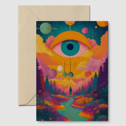 Psychedelic Eye Sky Forest Surreal Art