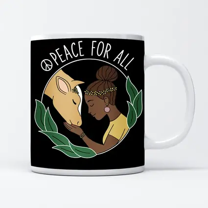 Peace For All Girl and Horse Art