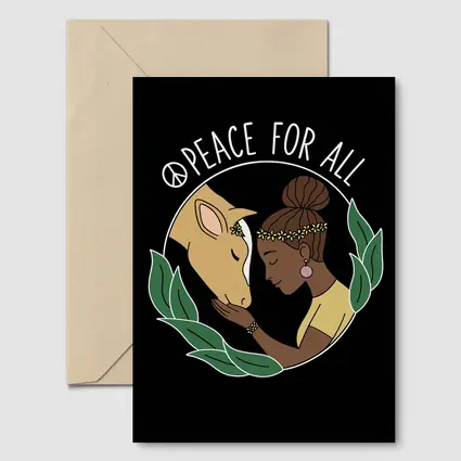 Peace For All Girl and Horse Art