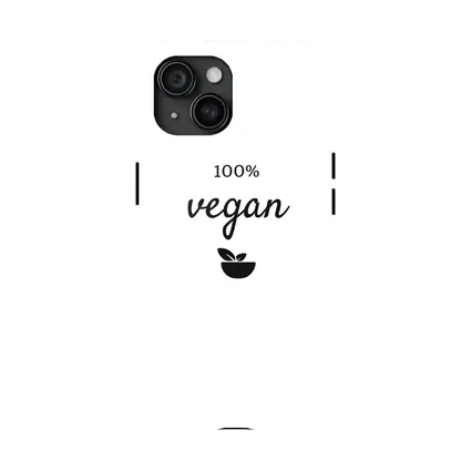 100 Percent Vegan Script Text White Background