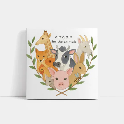 Vegan For The Animals Watercolor Art
