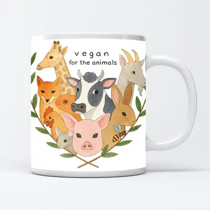 Vegan For The Animals Watercolor Art