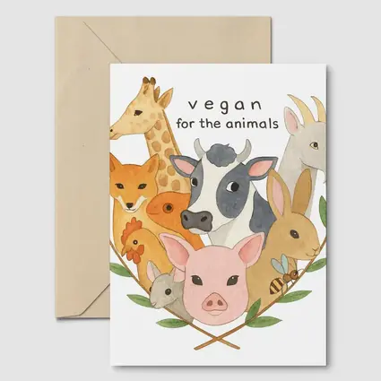 Vegan For The Animals Watercolor Art