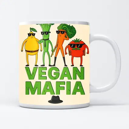 Vegan Mafia Funny Vegetable Characters Cartoon Art