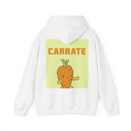 Funny Carrot Karate Cartoon Yellow Background