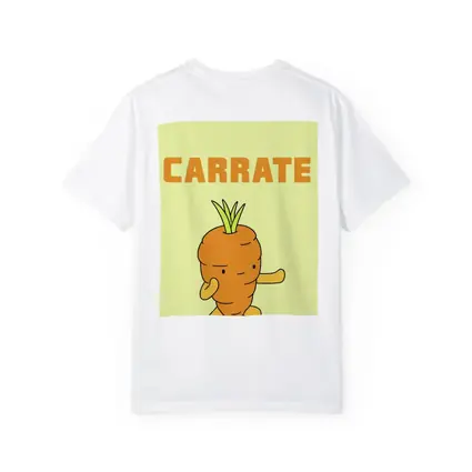 Funny Carrot Karate Cartoon Yellow Background