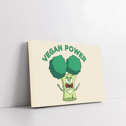 Angry Broccoli Character Vegan Power Art