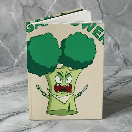 Angry Broccoli Character Vegan Power Art
