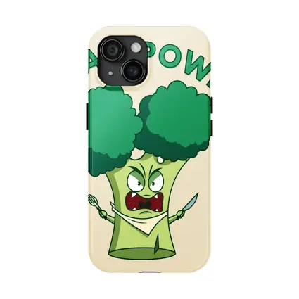 Angry Broccoli Character Vegan Power Art