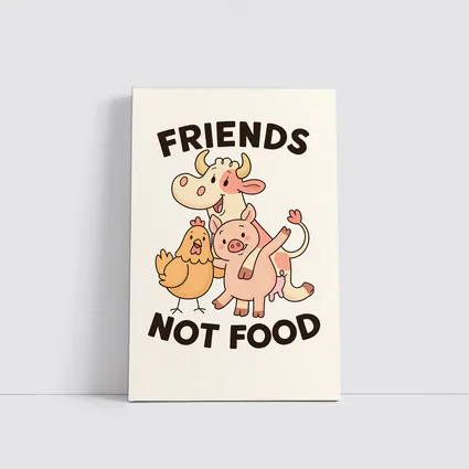 Friends Not Food Cute Farm Animals Cartoon