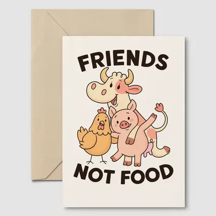 Friends Not Food Cute Farm Animals Cartoon