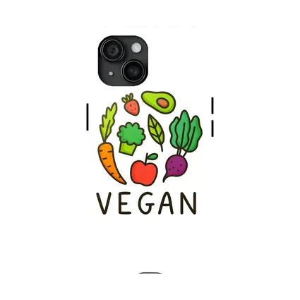 Vegan Vegetables Fruit Circle Illustration White Background