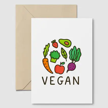 Vegan Vegetables Fruit Circle Illustration White Background