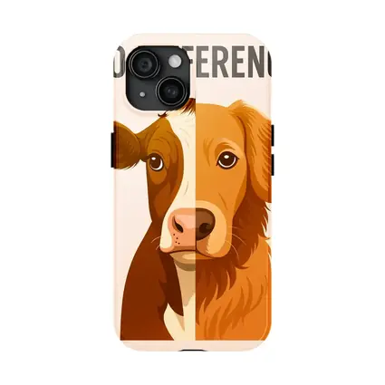 No Difference Cow Dog Split Face Art