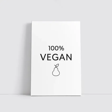 100 Percent Vegan Text Pear Icon White