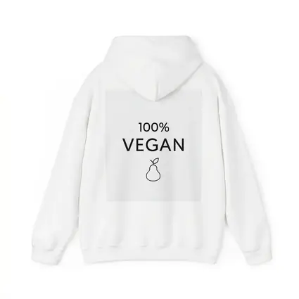 100 Percent Vegan Text Pear Icon White