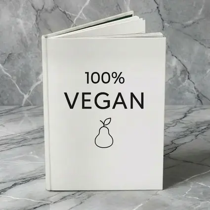100 Percent Vegan Text Pear Icon White