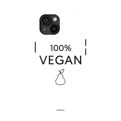 100 Percent Vegan Text Pear Icon White