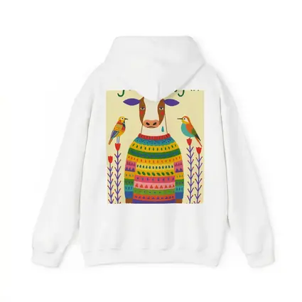 Go Vegan Cow Colorful Sweater Folk Art