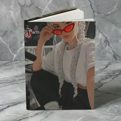 Anime Girl White Braids Red Sunglasses