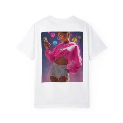 Trendy Girl Neon Social Media Digital Art