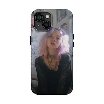Pink Purple Hair Girl Bedroom Wall Posters