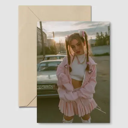 Pink Outfit Girl Urban Street Sunset