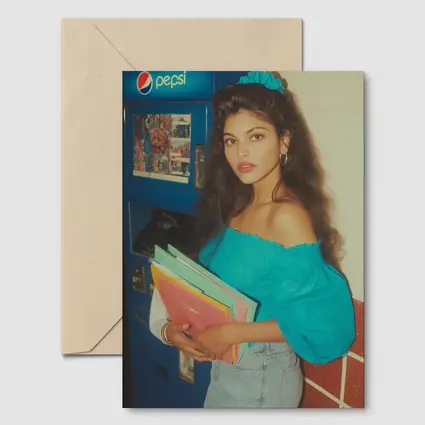 Retro Eighties Girl School Hallway Pepsi