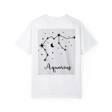 Aquarius Constellation Stars Moon Black White