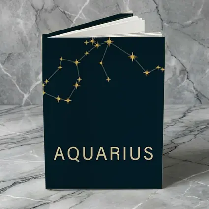 Aquarius Constellation Gold Stars Dark Blue