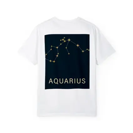 Aquarius Constellation Gold Stars Dark Blue