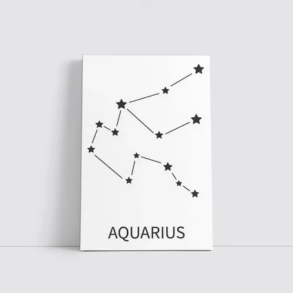 Aquarius Constellation Star Map White Background