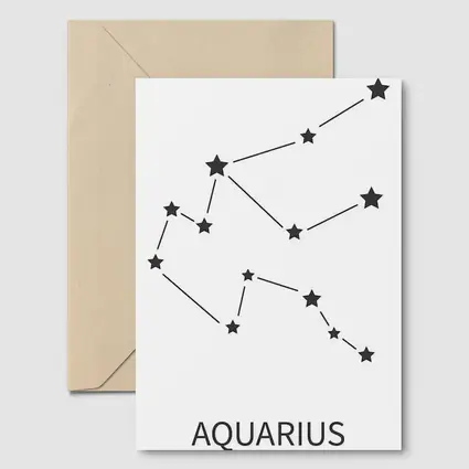 Aquarius Constellation Star Map White Background