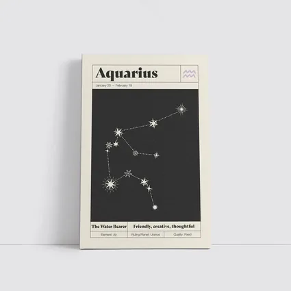 Aquarius Constellation Stars Dark Night Sky