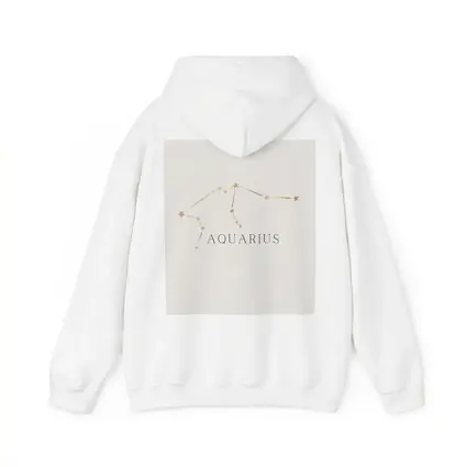 Aquarius Constellation Gold Stars Beige Background