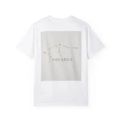 Aquarius Constellation Gold Stars Beige Background