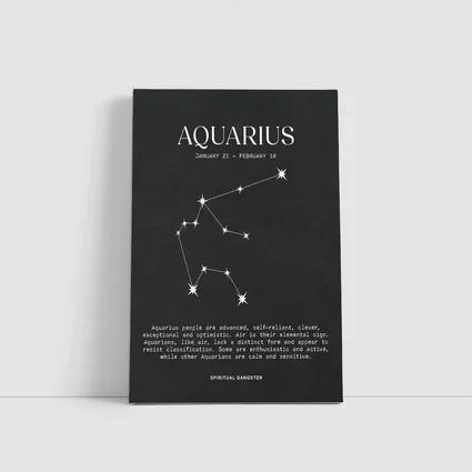Aquarius Zodiac Constellation Dark Background Art