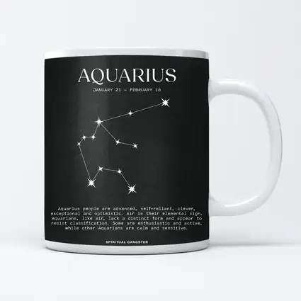 Aquarius Zodiac Constellation Dark Background Art