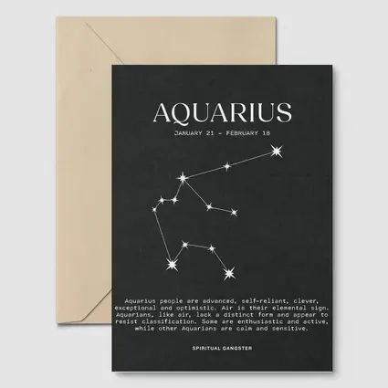 Aquarius Zodiac Constellation Dark Background Art