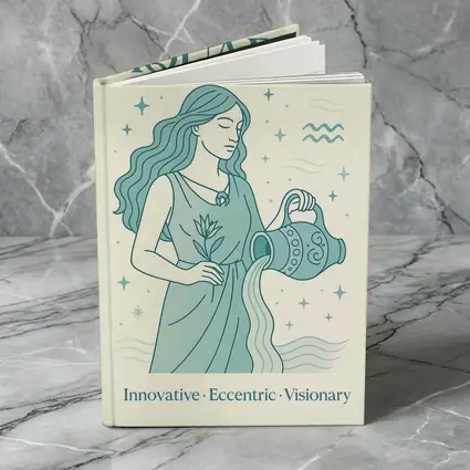 Aquarius Zodiac Woman Pouring Water Illustration