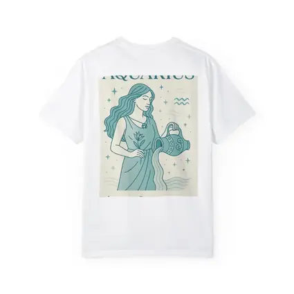 Aquarius Zodiac Woman Pouring Water Illustration