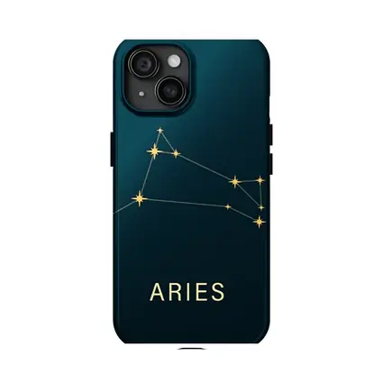 Aries Constellation Gold Stars Dark Background