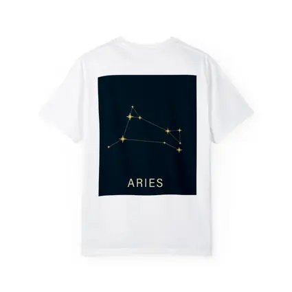 Aries Constellation Gold Stars Dark Background