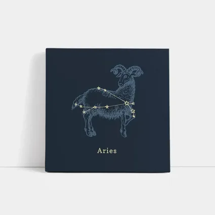 Aries Constellation Ram Dark Blue Background
