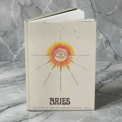 Aries Zodiac Eye Sun Retro Art