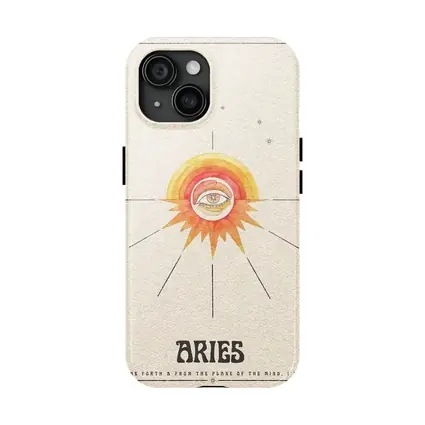 Aries Zodiac Eye Sun Retro Art