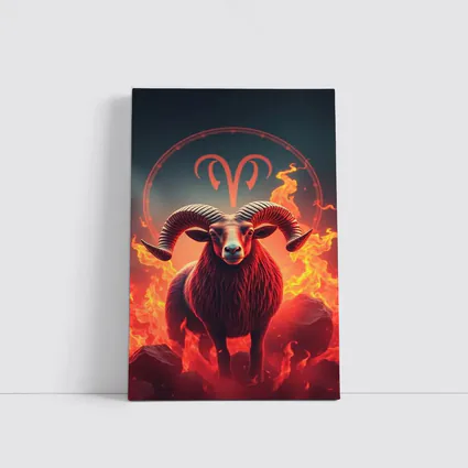 Aries Ram Fire Zodiac Sign Art